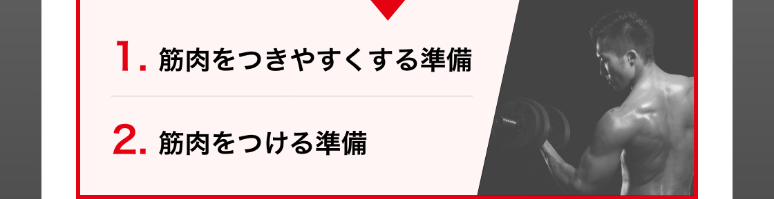 筋肉をつきやすくする準備・筋肉をつける準備