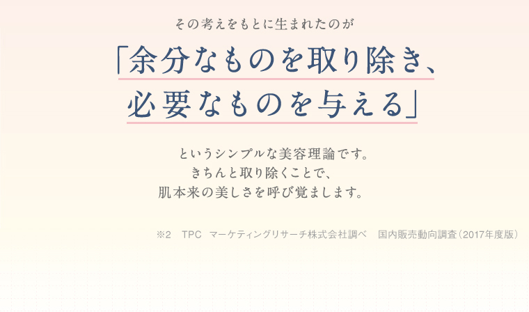 その考えをもとに生まれたのが「余分なものを取り除き、必要なものを与える」