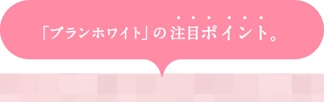 「ブランホワイト」の注目ポイント。