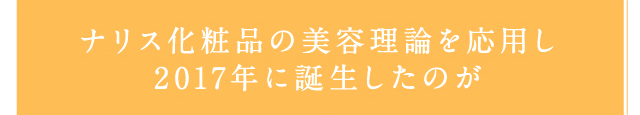 ナリス化粧品の美容理論を応用し2017年に誕生したのが