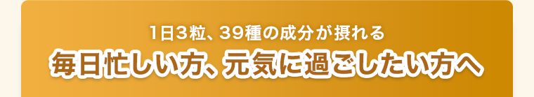 毎日忙しい方、 元気に過ごしたい方へ
