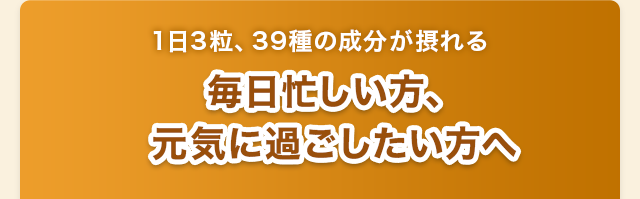 毎日忙しい方、 元気に過ごしたい方へ