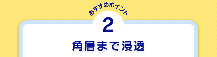 おすすめポイント2 角層まで浸透