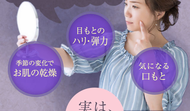 「季節の変化でお肌の乾燥」「目もとのハリ・弾力」「気になる口もと」
