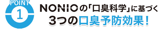 NONIOの「口臭科学」に基づく3つの口臭予防効果！