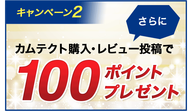 キャンペーン2 カムテクト購入・レビュー投稿でさらに100ポイントプレゼント
