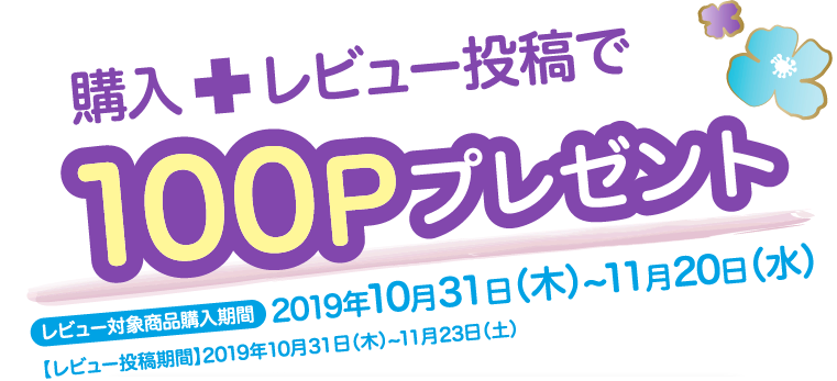 購入＋レビュー投稿で100Pプレゼント