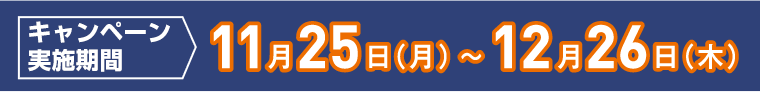 キャンペーン実施機関11月25日（月）〜12月26日（木）