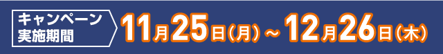 キャンペーン実施機関11月25日（月）〜12月26日（木）