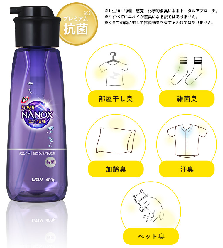 プレミアム抗菌 部屋干し臭　雑菌臭　加齢臭　汗臭　ペット臭