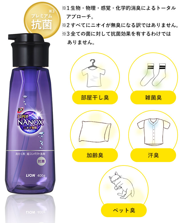 プレミアム抗菌 部屋干し臭　雑菌臭　加齢臭　汗臭　ペット臭