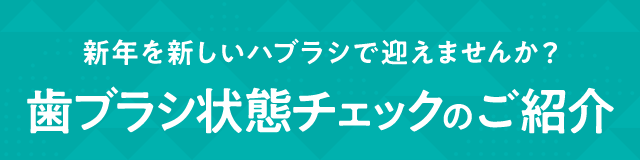 新年を新しいハブラシで迎えませんか？歯ブラシ状態チェックのご紹介