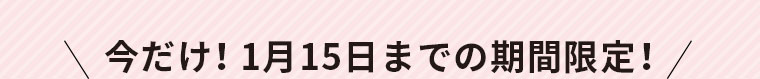 今だけ！1月15日までの期間限定！