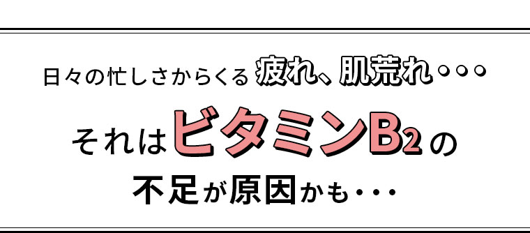 日々の忙しさからくる疲れ、肌荒れ...それはビタミンB2の不足が原因かも...