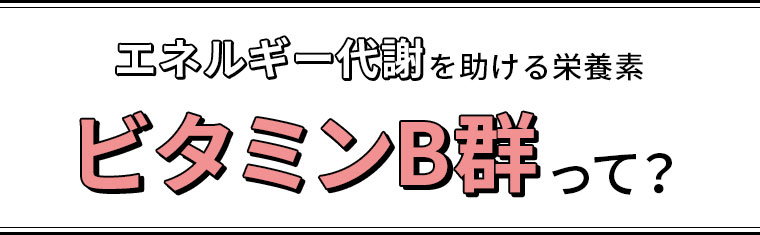 エネルギー代謝を助ける栄養素ビタミンB群って？