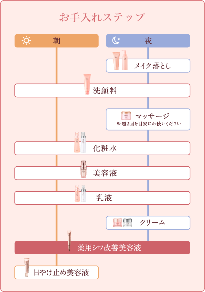 お手入れステップ