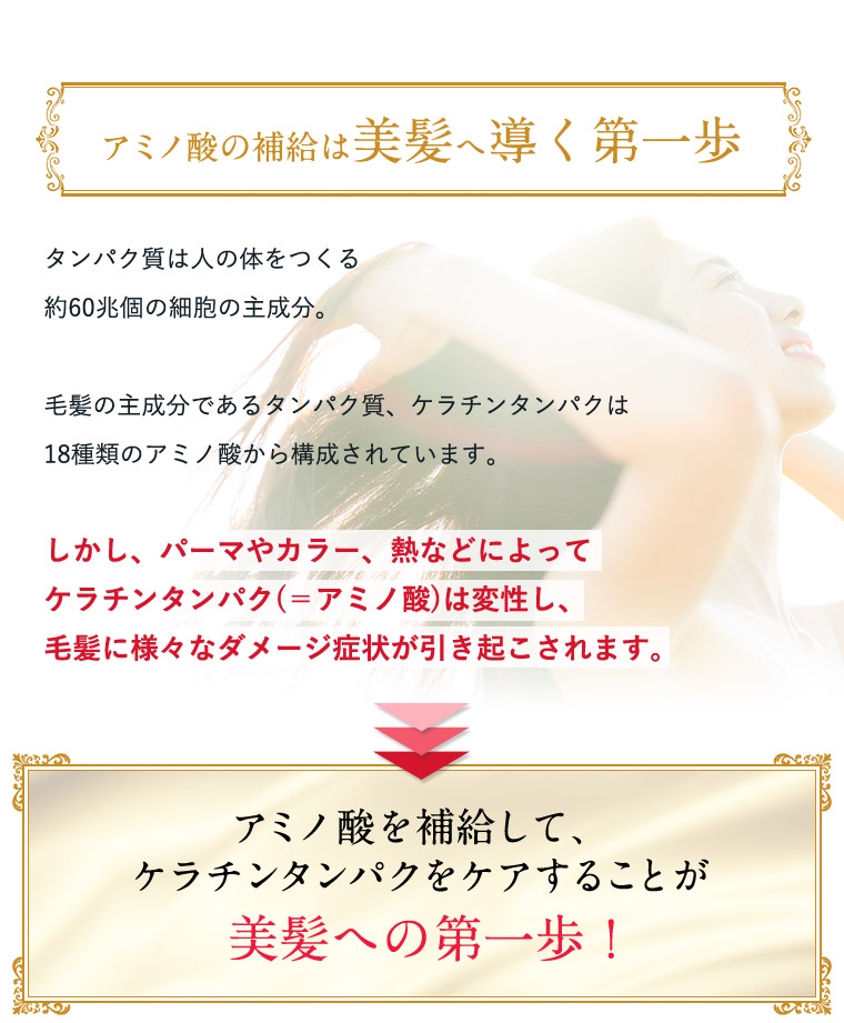 アミノ酸の補給は美髪へ導く第一歩