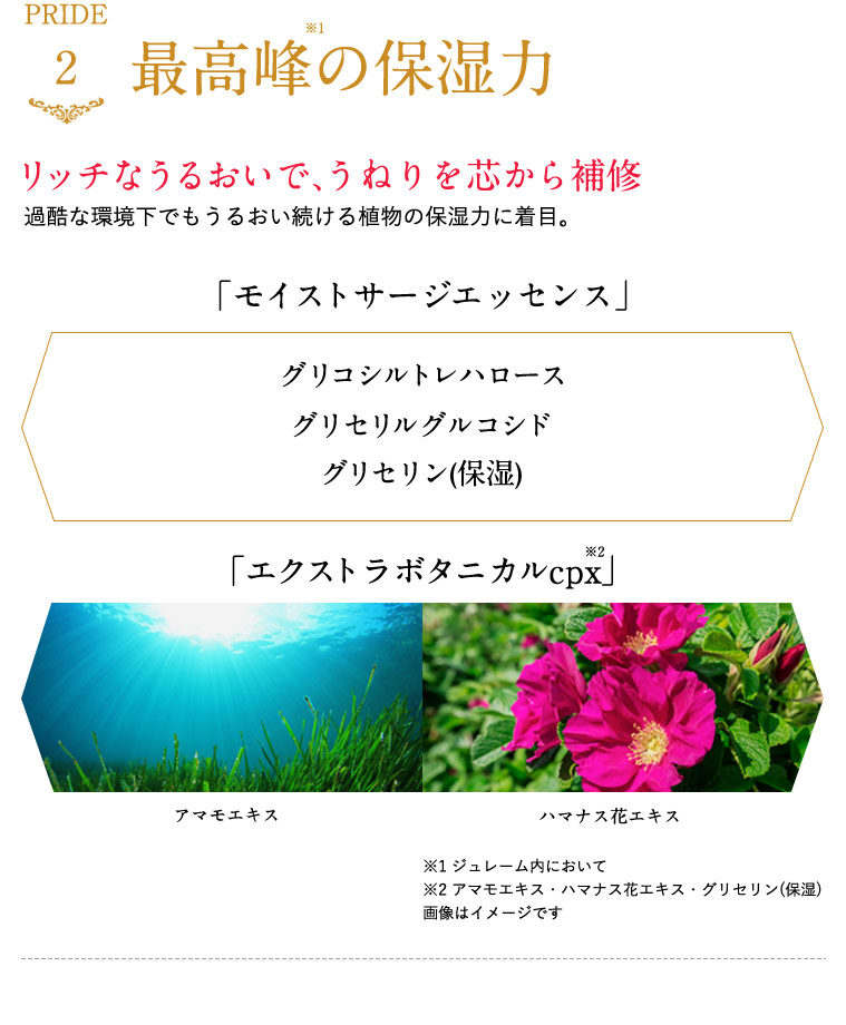 最高峰の保湿力