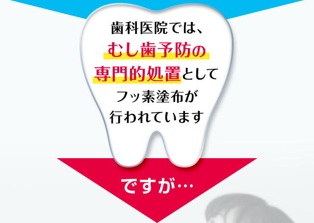 むし歯予防の専門的処置としてフッ素塗布が行われています