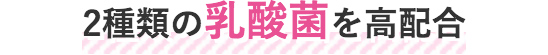2種類の乳酸菌を高配合