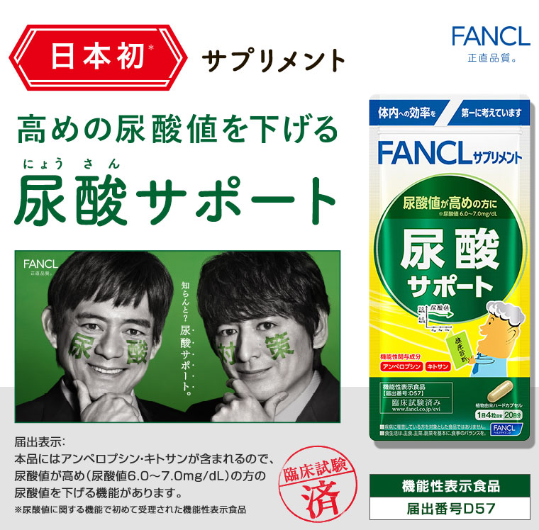 高めの尿酸値を下げる尿酸サポート