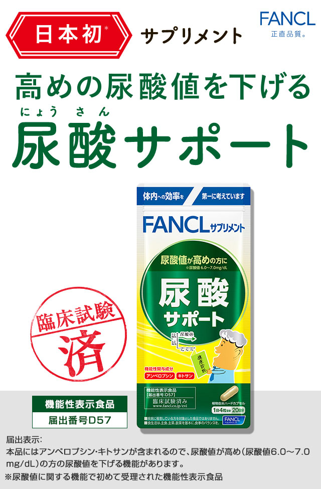 高めの尿酸値を下げる尿酸サポート