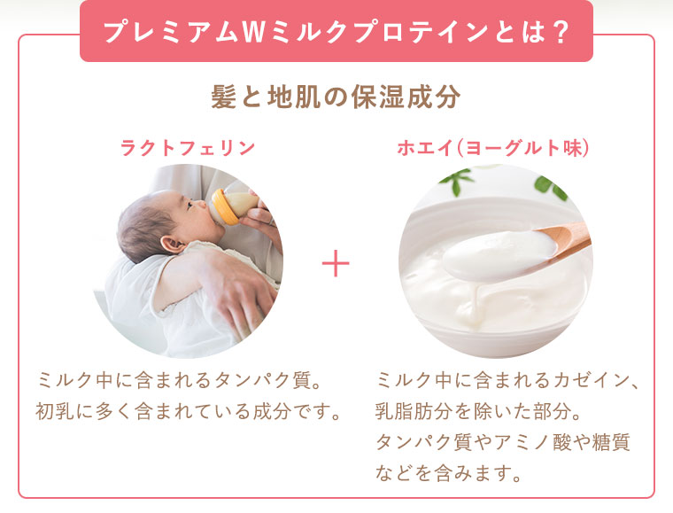 プレミアムWミルクプロテインとは？髪と地肌の保湿成分