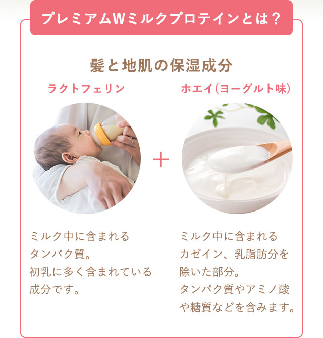 プレミアムWミルクプロテインとは？髪と地肌の保湿成分