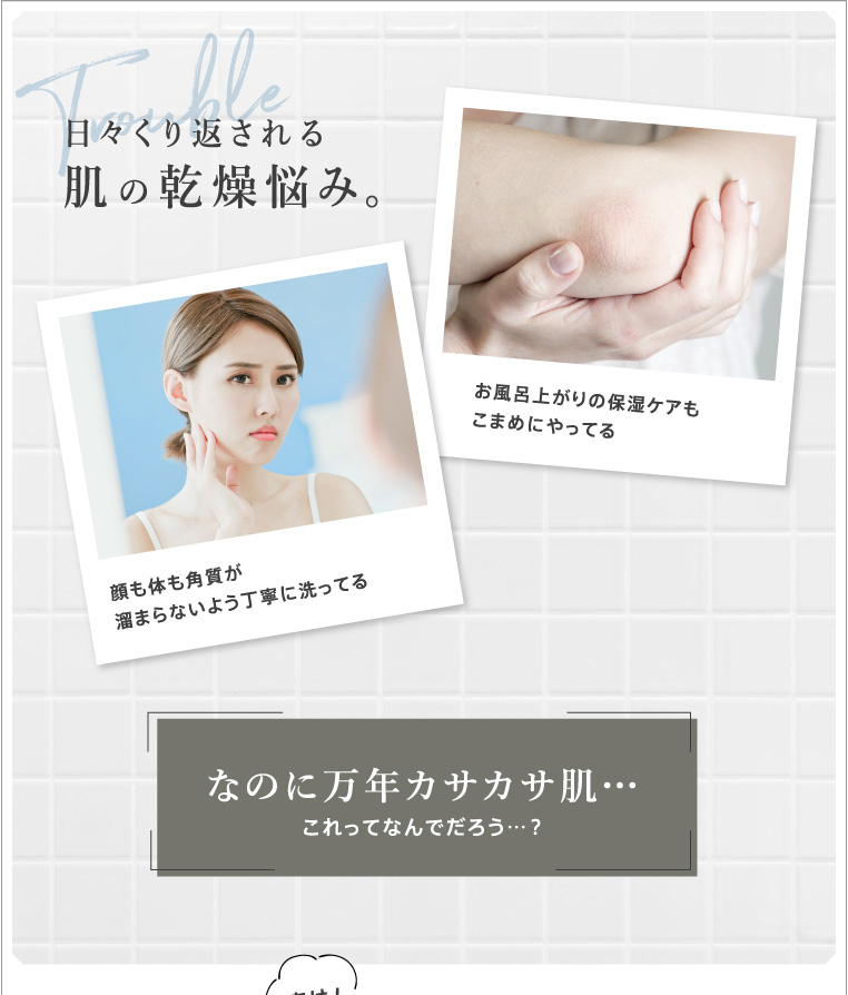 日々くり返される肌の乾燥悩み。