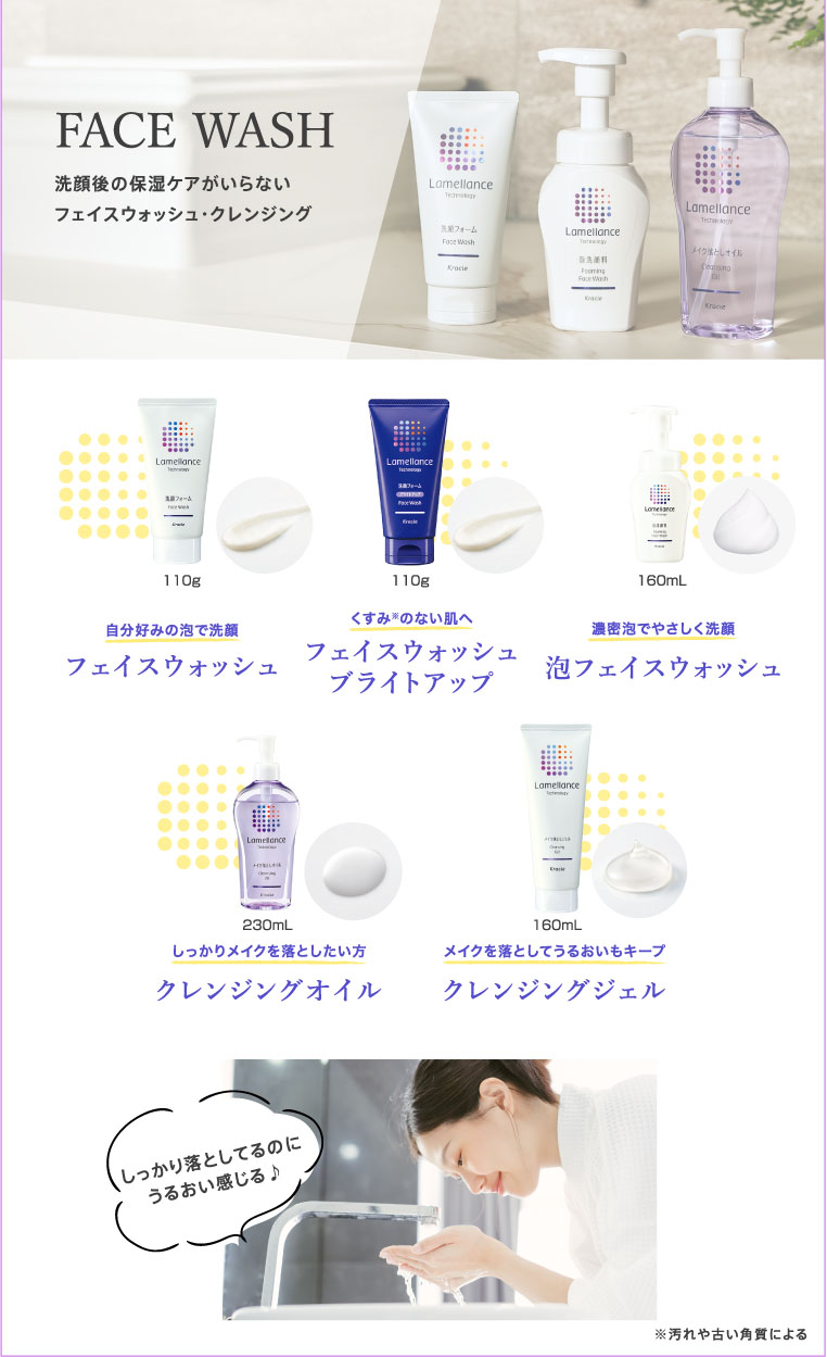 FACE WASH洗顔後の保湿ケアがいらないフェイスウォッシュ・クレンジング