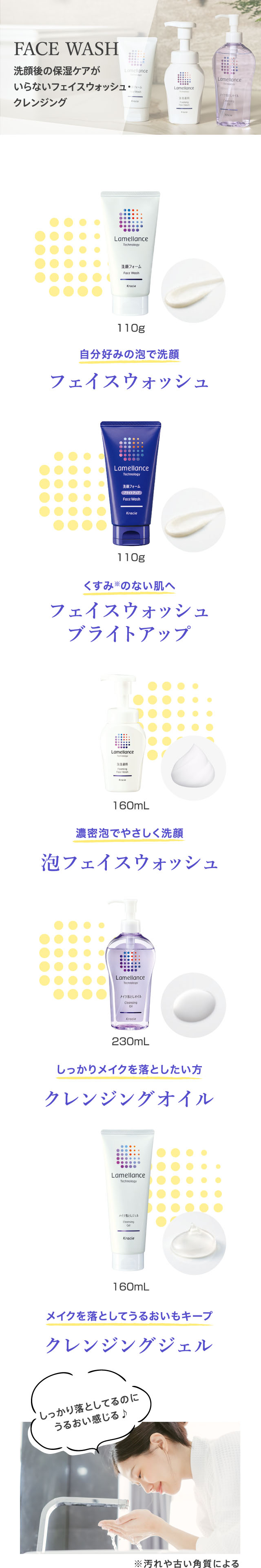 FACE WASH洗顔後の保湿ケアがいらないフェイスウォッシュ・クレンジング
