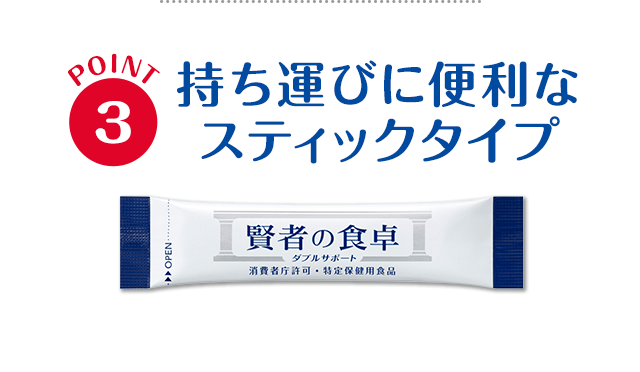 POINT3 持ち運びに便利なスティックタイプ