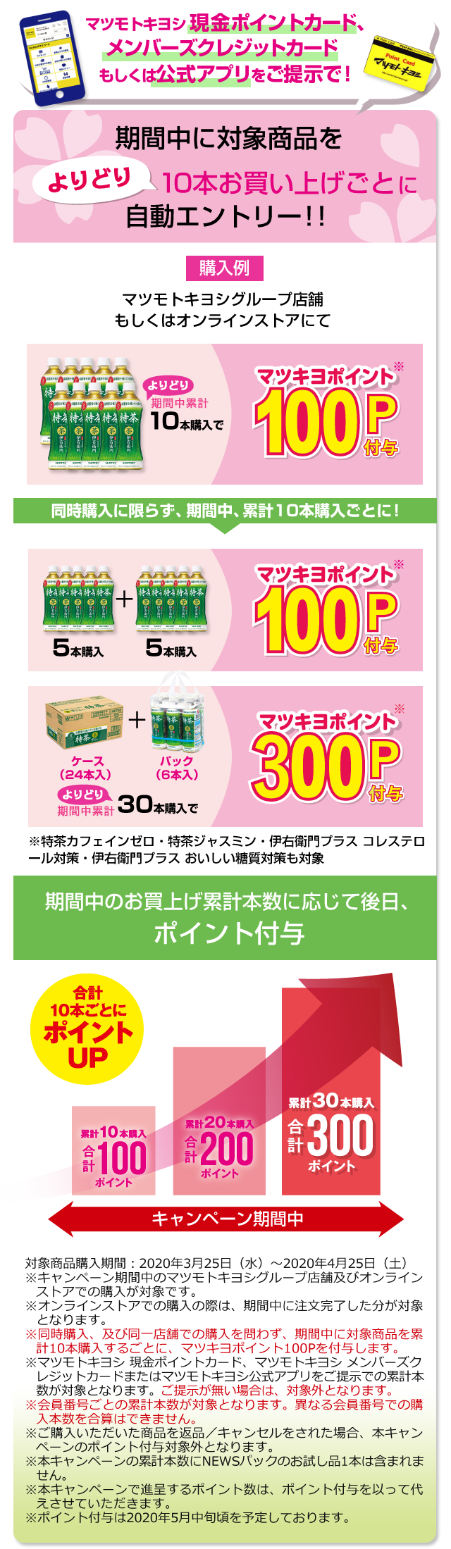 マツモトキヨシ現金ポイントカード、メンバーズクレジットカードもしくは公式アプリご提示で！期間中に対象商品をよりどり10本お買上げごとに自動エントリー!!