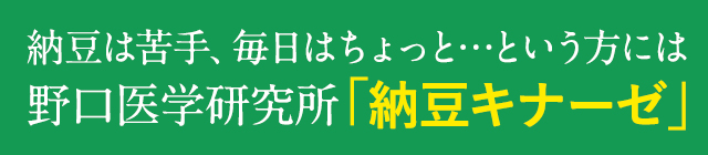 納豆が苦手な方・続けられない方には野口医学研究所「納豆キナーゼ」