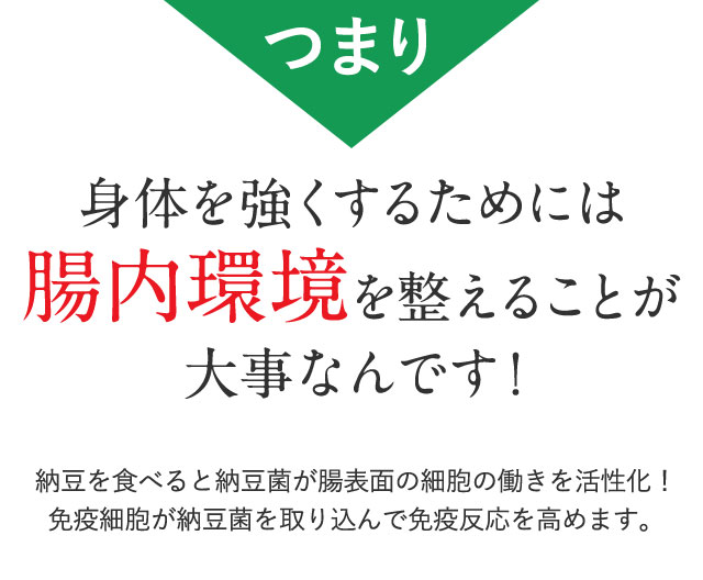 つまり身体を強くするためには腸内環境を整えることが大事なんです！