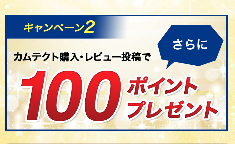 キャンペーン2 カムテクト購入・レビュー投稿でさらに100ポイントプレゼント