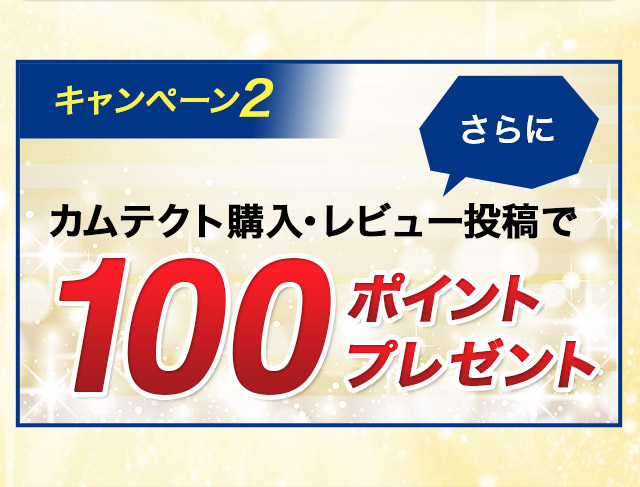 キャンペーン2 カムテクト購入・レビュー投稿でさらに100ポイントプレゼント