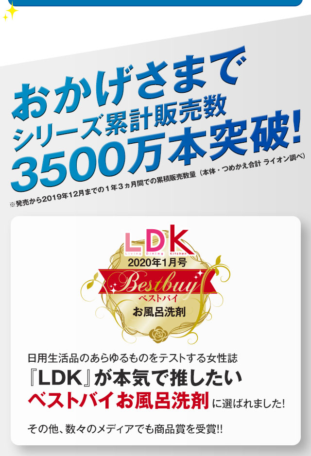 おかげさまでシリーズ累計販売数3500万本突破！
