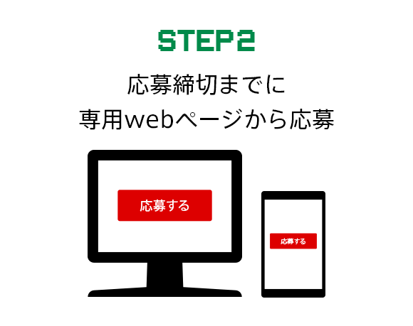 ステップ2　応募締切までに専用webページから応募