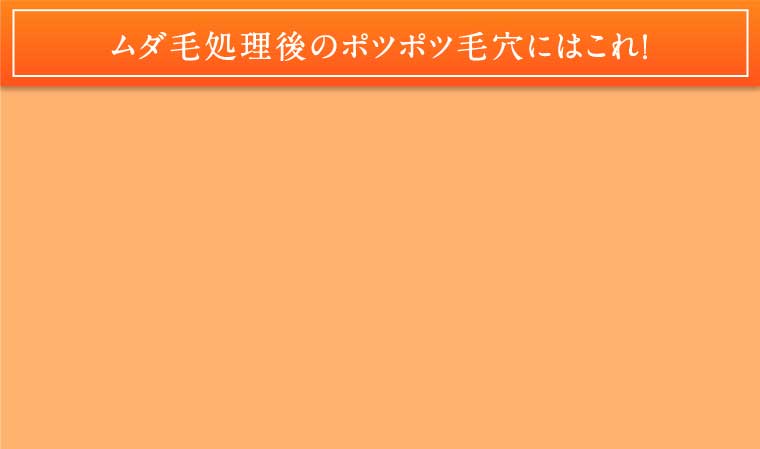 ムダ毛処理後のポツポツ毛穴にはこれ！