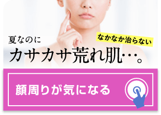 夏なのにカサカサ荒れ肌・・・。顔周りが気になる