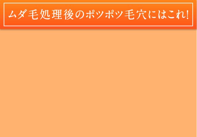 ムダ毛処理後のポツポツ毛穴にはこれ！