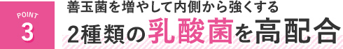 善玉菌を増やして内側から強くする2種類の乳酸菌を高配合