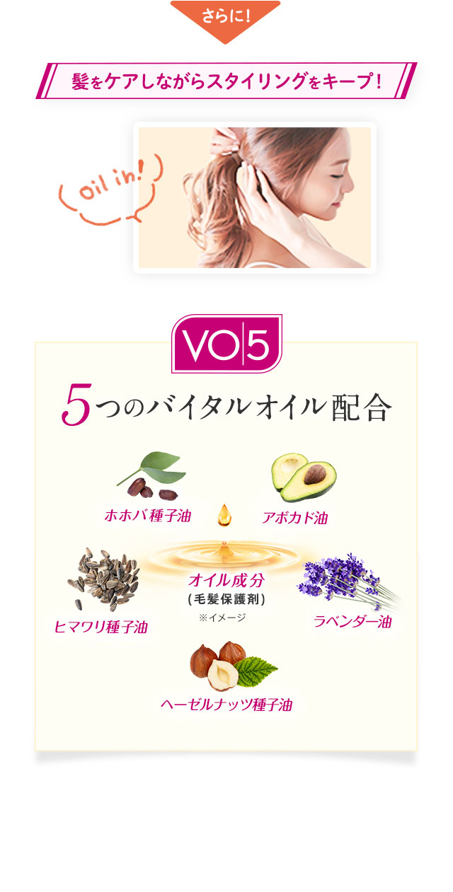 髪をケアしながらスタイリングをキープ！