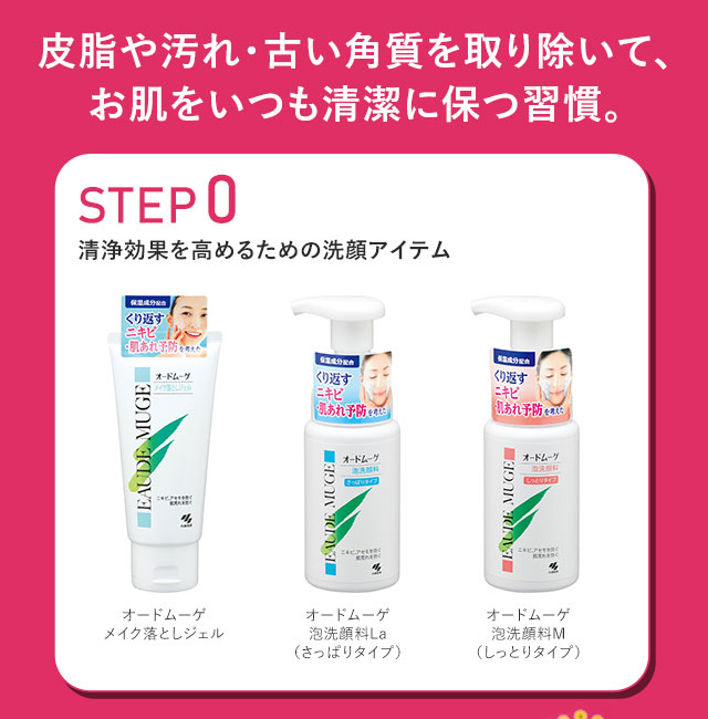 皮脂や汚れ・古い角質を取り除いて、お肌をいつも清潔に保つ習慣。【STEP0】清浄効果を高めるための洗顔アイテム