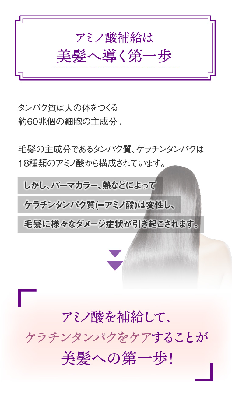 アミノ酸補給は美髪へ導く第一歩