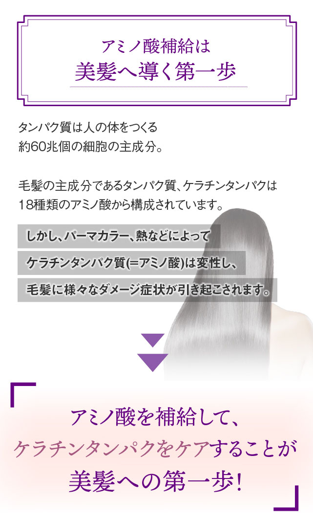 アミノ酸補給は美髪へ導く第一歩
