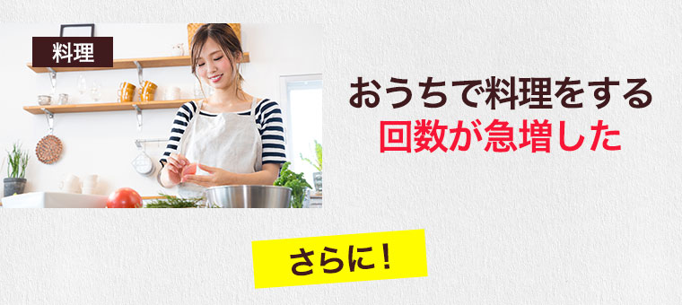 おうちで料理をする回数が急増した