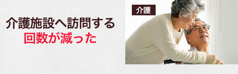 介護施設へ訪問する回数が減った