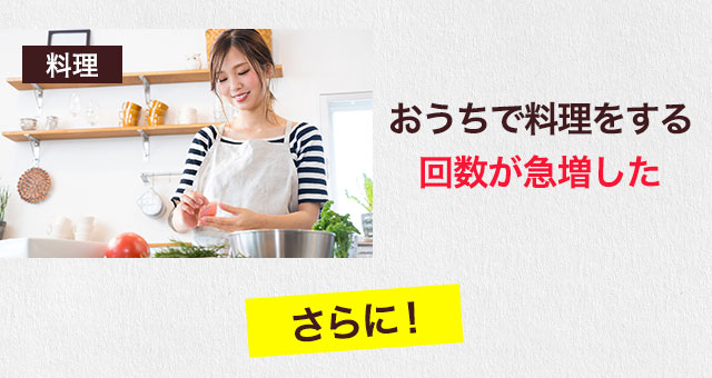 おうちで料理をする回数が急増した
